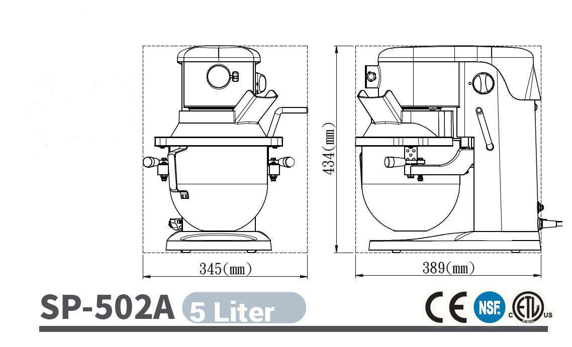 ספאר מיקסר מקצועי 5 ליטר Professional SPAR מימדים קוק פרו