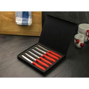boker סט שישה סכיני מטבח רב תכליתיות- בשלל צבעים - ידית אדומה