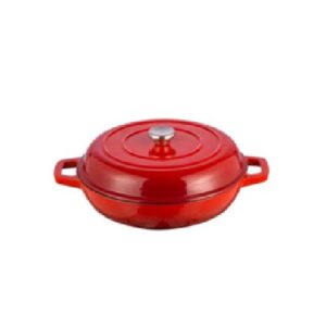 סוטאג' צרפתי מברזל יצוק 30 ס"מ בציפויי אמייל אדום