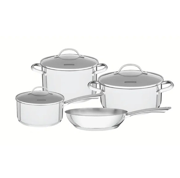 סט 4 חלקים טרמונטינה אונה נירוסטה Tramontina Cookware Una Set