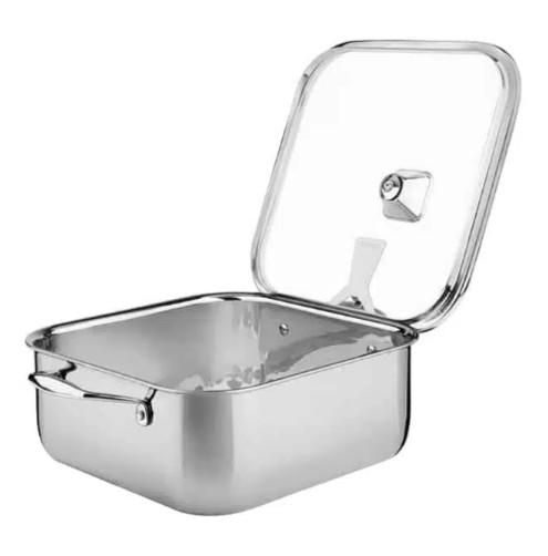 סיר טרמונטינה מרובע 7.3 ליטר מנירוסטה מלאה Tramontina Pot פתוח