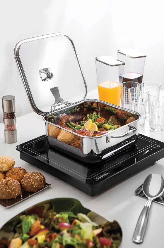 סיר טרמונטינה מרובע 7.3 ליטר מנירוסטה מלאה Tramontina Pot תמונת אווירה