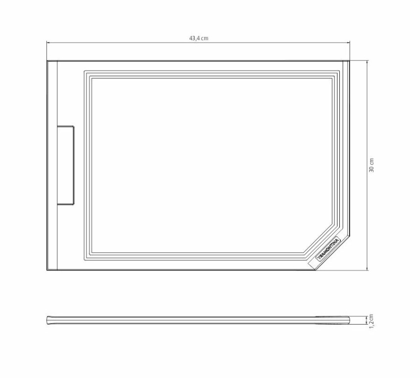 קרש חיתוך סדרת Tramontina Black מידות
