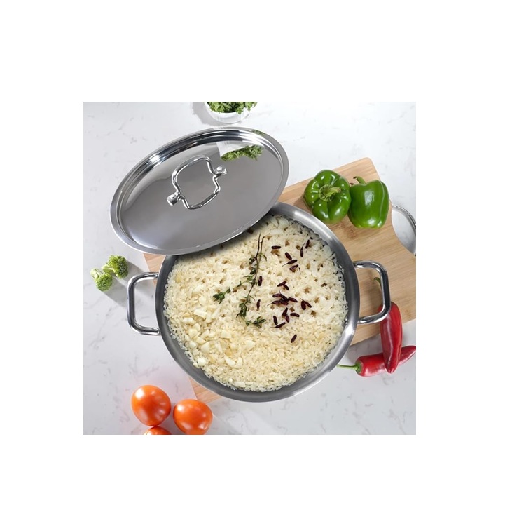 סיר סוטאז נירוסטה מקצועי איכותי 3 שכבות עם מזון